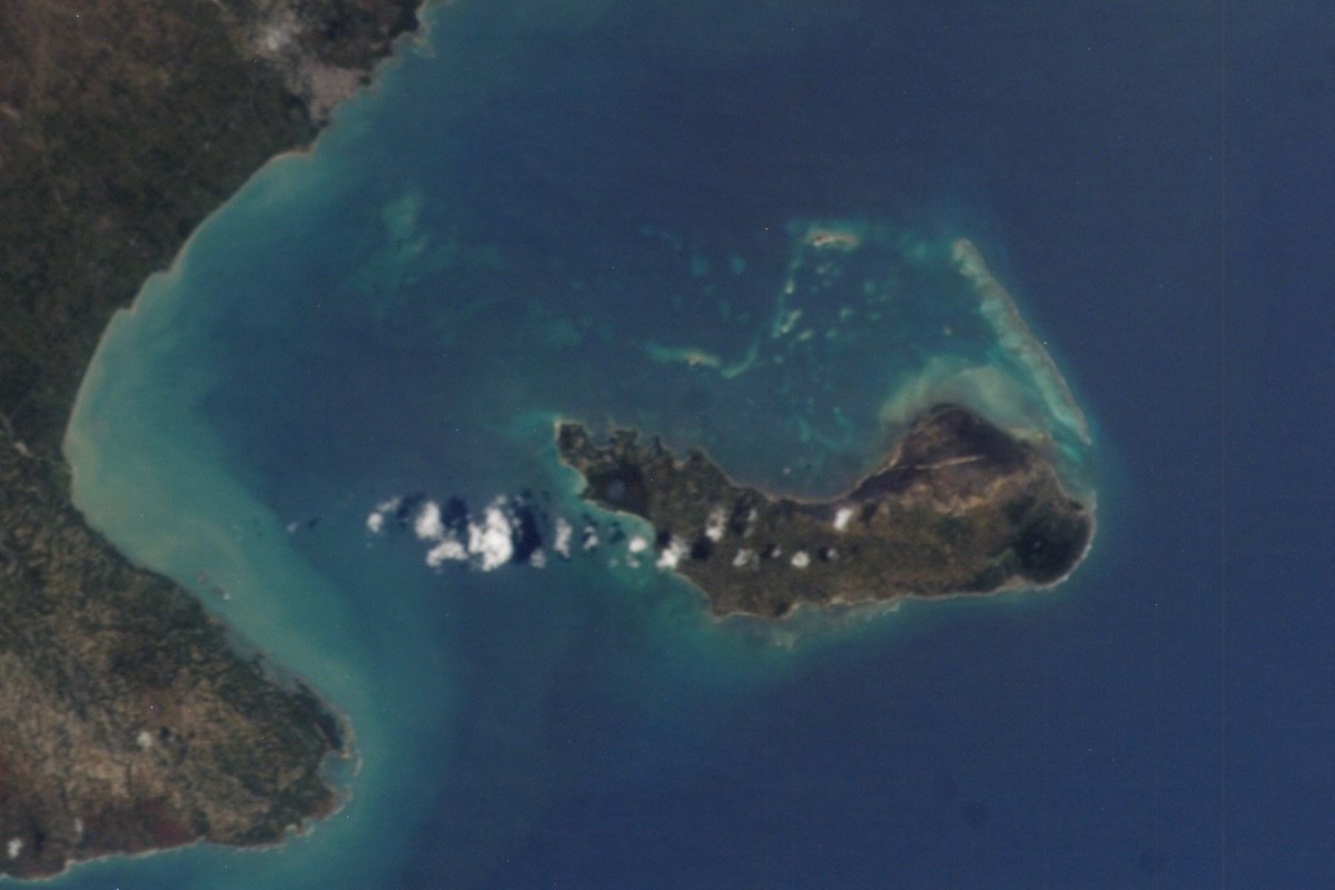 Île-à-Vache vista desde la Estación Espacial Internacional